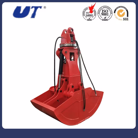 Mini coquille hydraulique de seau de grippage de cylindre de double d'attachement d'excavatrice