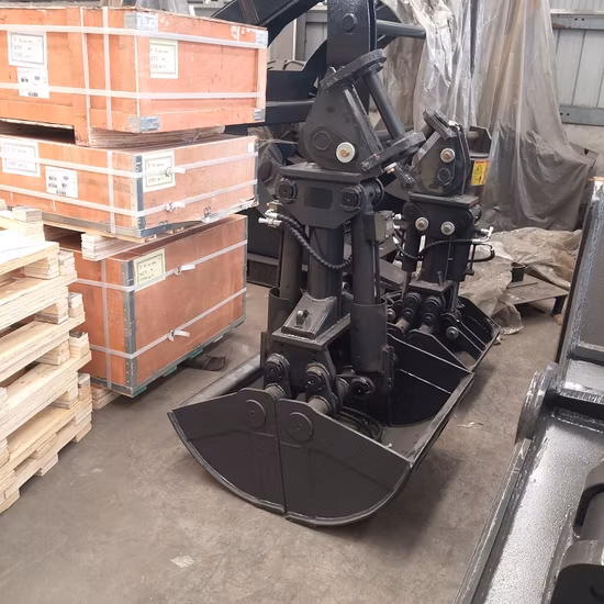 Mini godet à clapet de l'excavatrice 5t, godet de sable avec dents